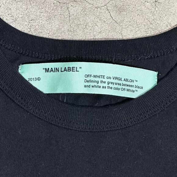 Main Label Off-white Men's Black Graphic T-shirt Size Small - Picture 4 of 7